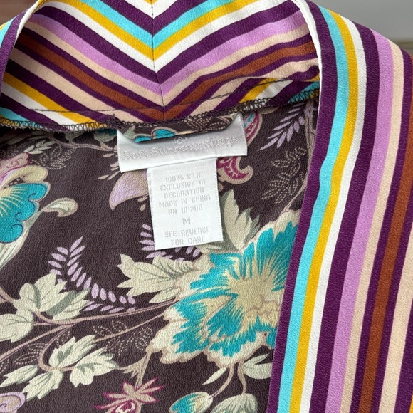 Soft Surroundings Floral Silk robe - Picture 2 of 6